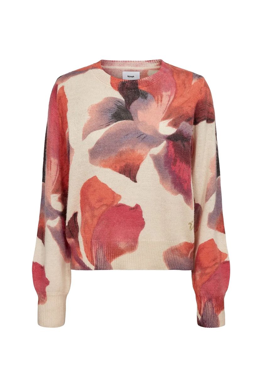 Pullover mit abstraktem Blumenmuster