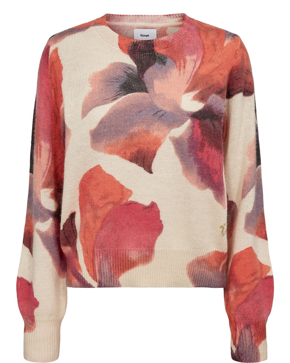 Pullover mit abstraktem Blumenmuster
