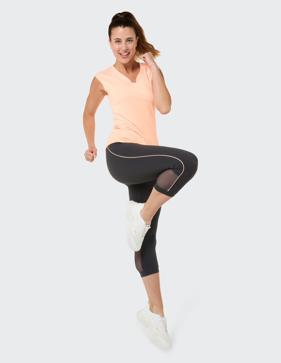 Hochtaillierte Performance-Leggings mit Mesh