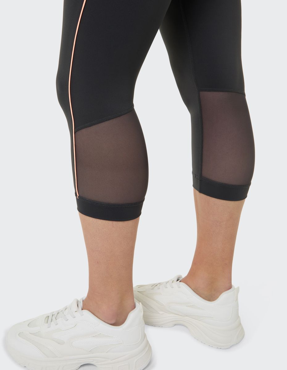 Hochtaillierte Performance-Leggings mit Mesh
