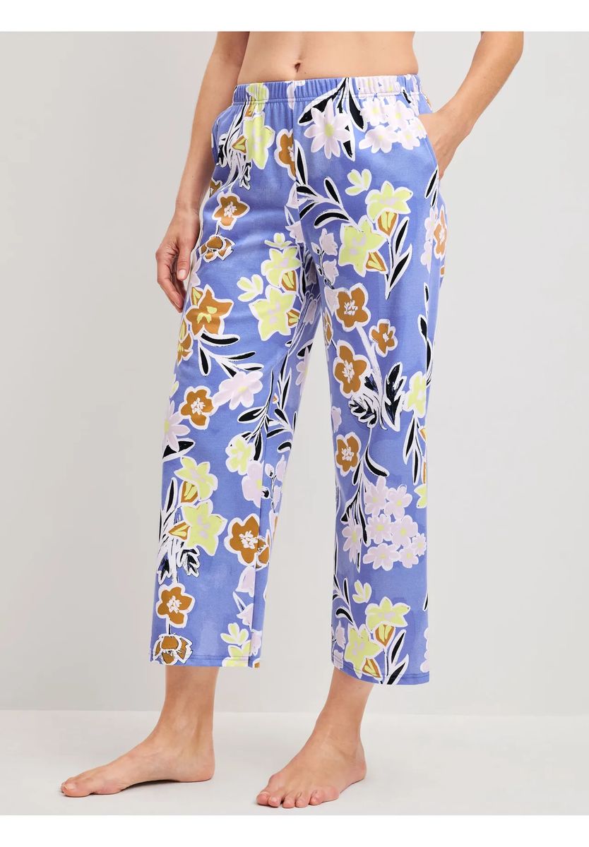 Pyjamahose mit floralem Muster