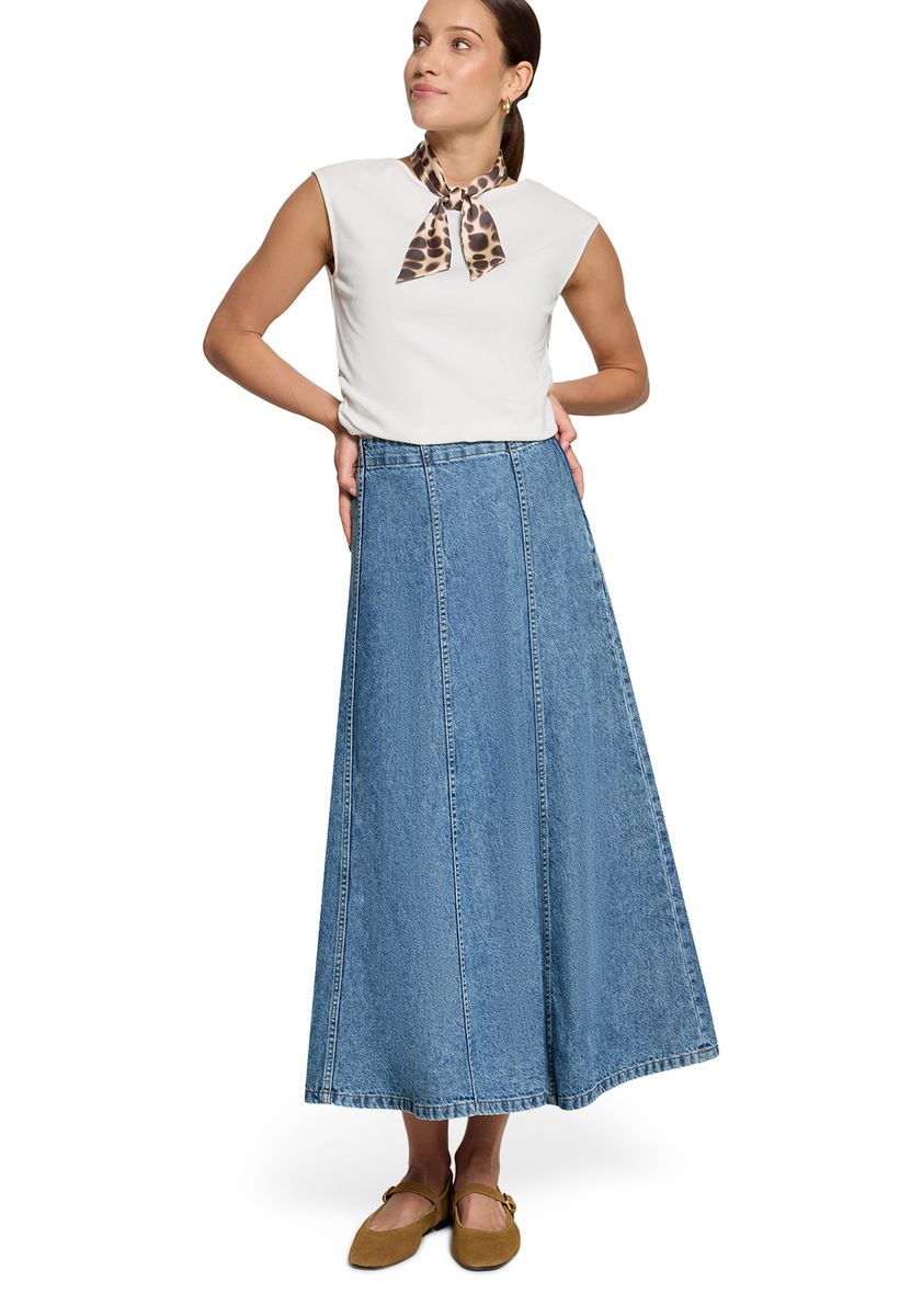 Kurzarmshirt mit Animal-Print Schal