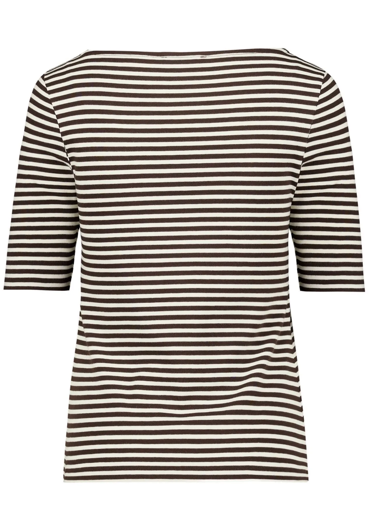 Klassisches gestreiftes Shirt mit U-Boot-Ausschnitt