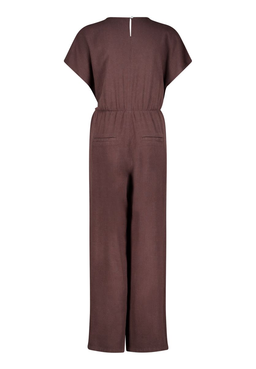 Jumpsuit im Wickeldesign mit weitem Bein