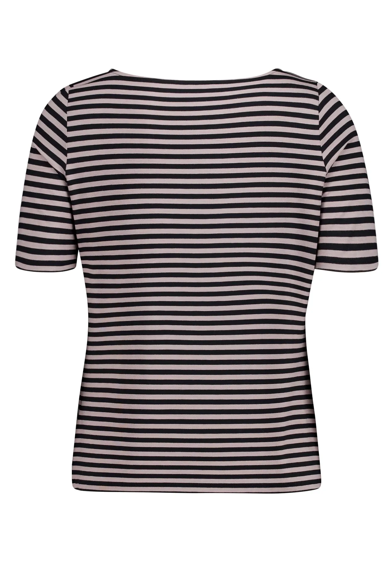 Gestreiftes Basic-Shirt mit U-Boot-Ausschnitt