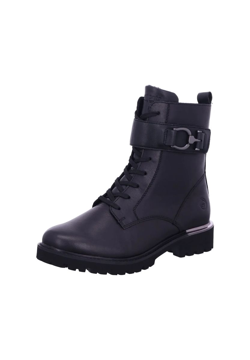 Schnürstiefeletten aus Leder mit Schnalle