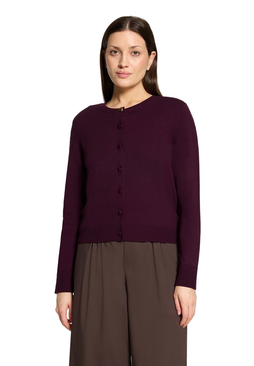 Klassischer Rundhals-Cardigan mit Knopfleiste