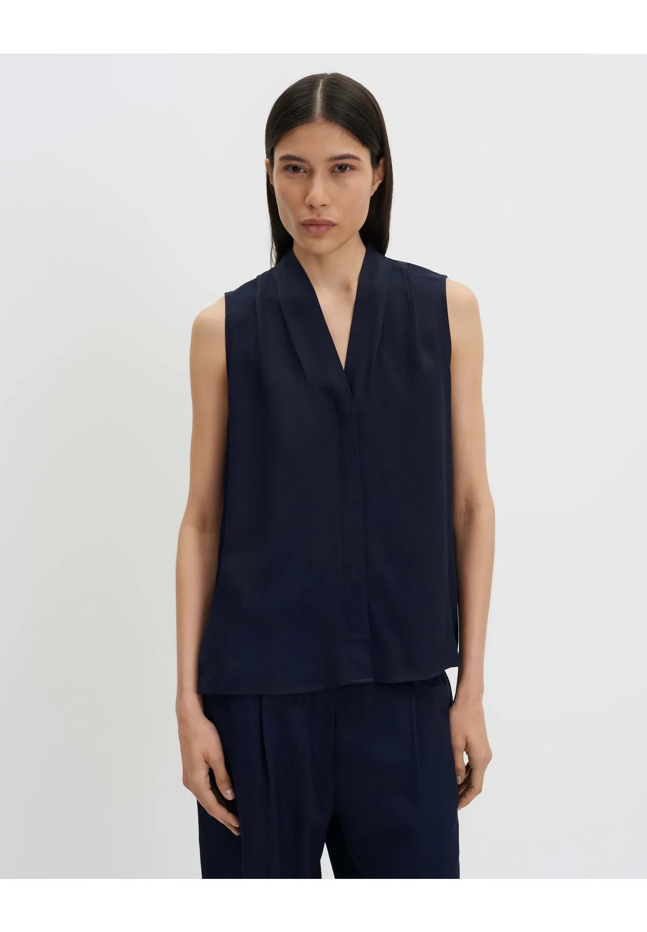 Elegantes V-Ausschnitt Top mit Falten