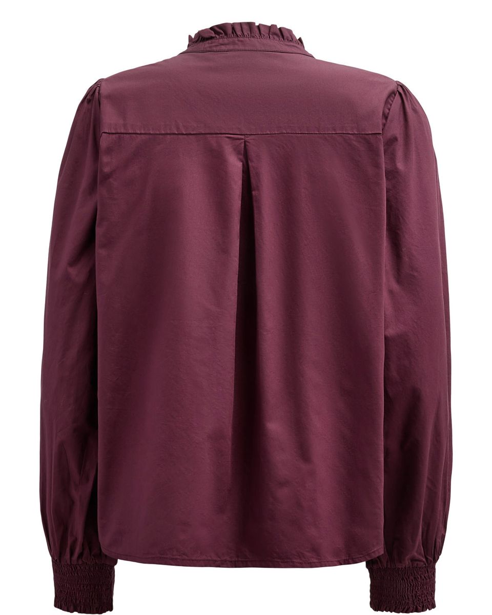 Bestickte Bluse mit Rüschenkragen