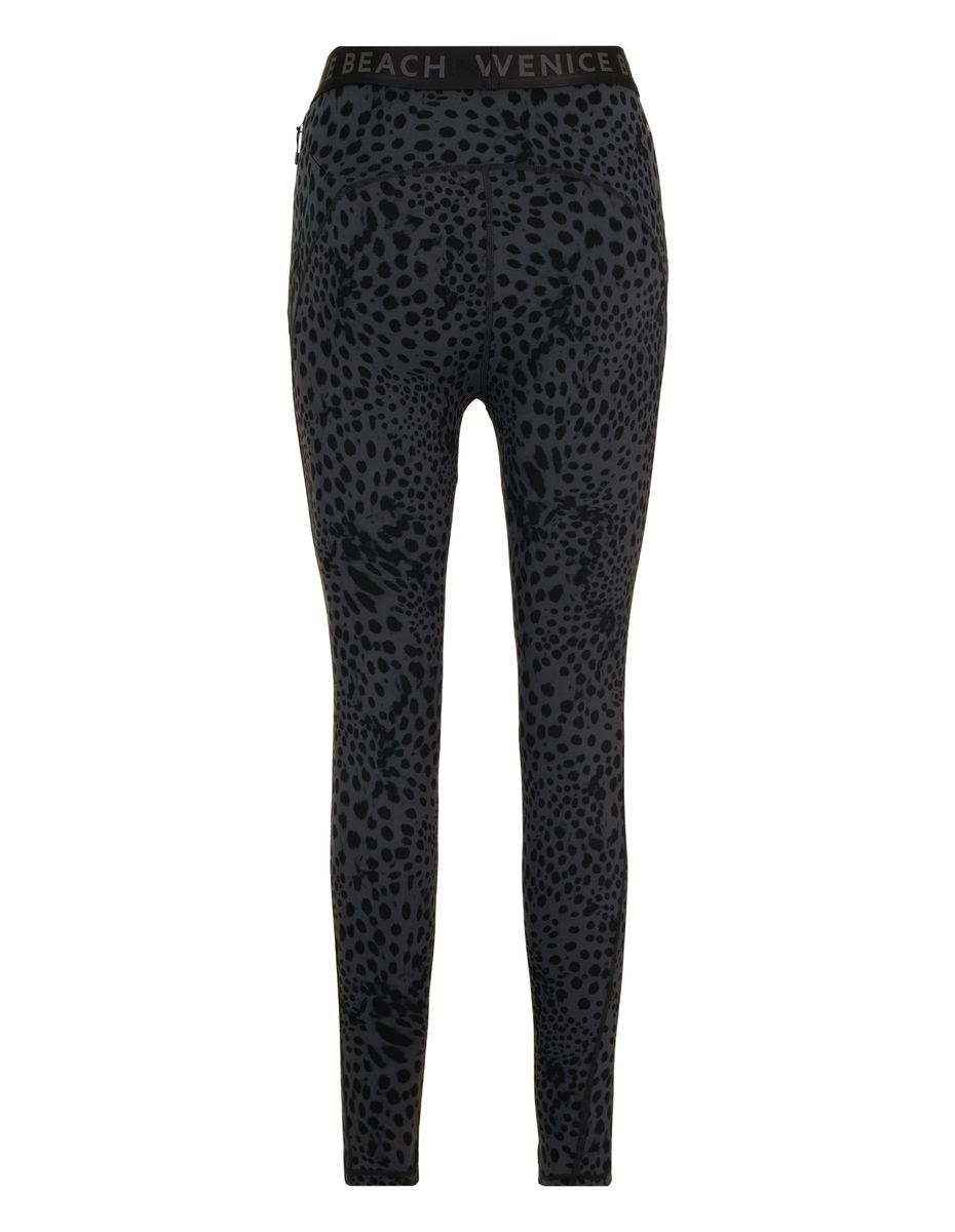 Sport-Tights mit Leopardenmuster und Logobund