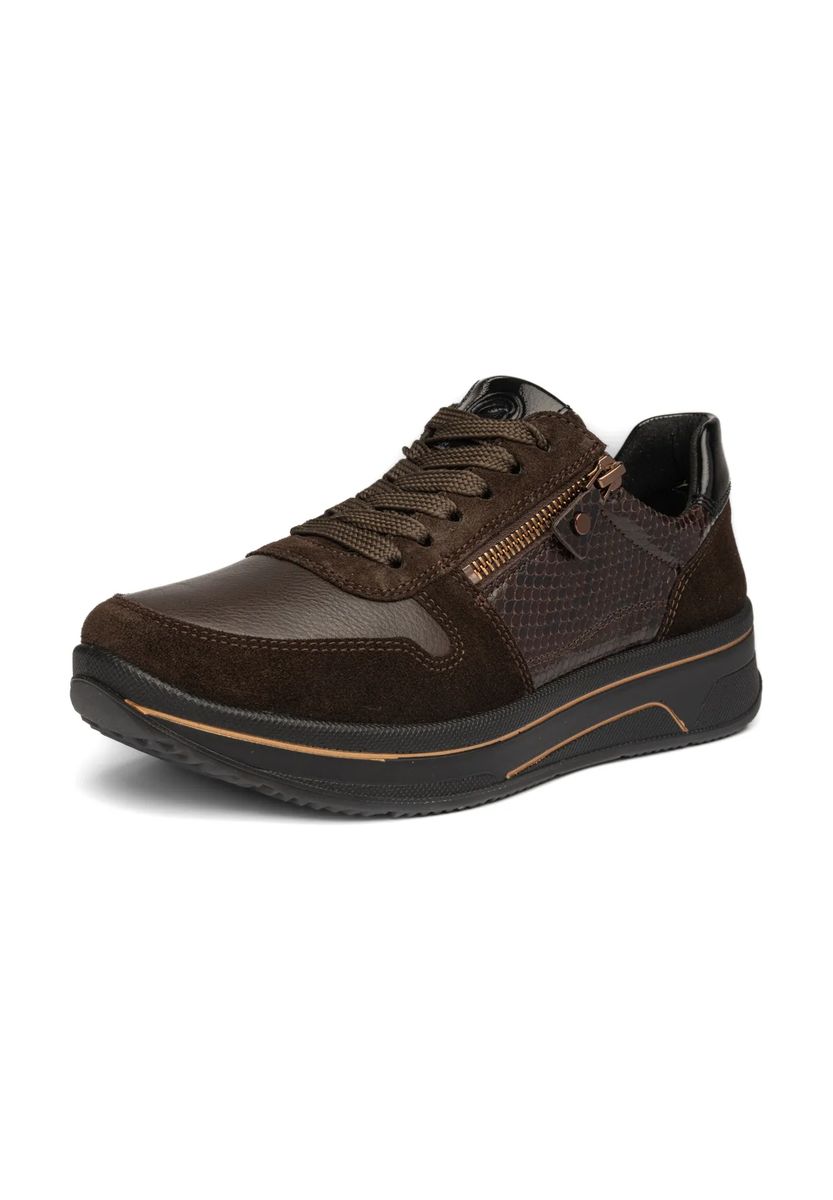 Sneaker aus Leder-Mix mit Reißverschluss