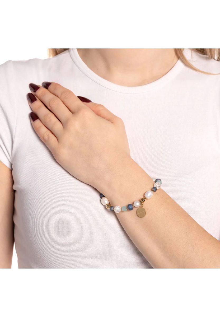 Perlen- und Stein-Armband mit Charm