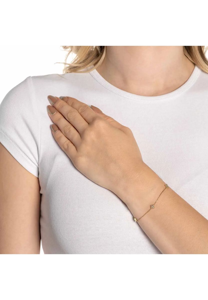 Elegantes Kettchen mit Zirkonia-Blüten