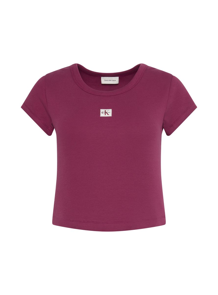 Rippstrick-T-Shirt in schmaler Passform