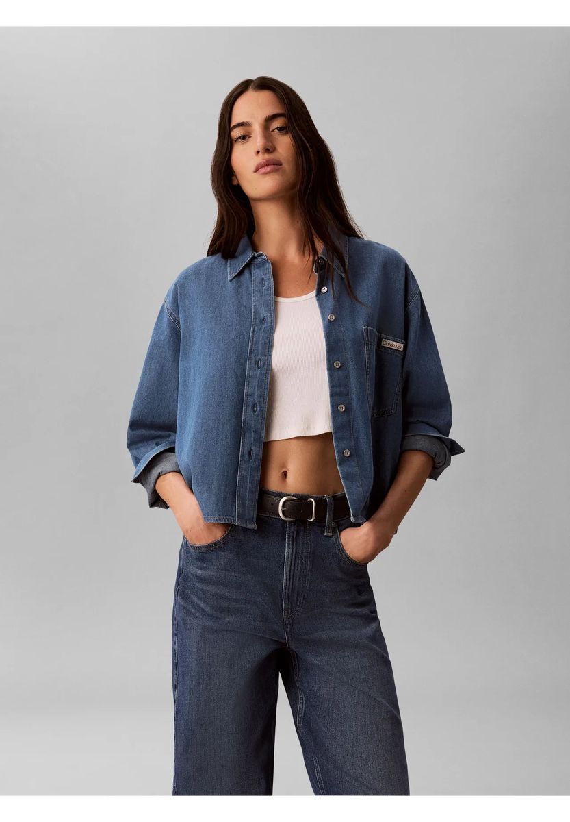 Boxy Denimhemd im Relaxed Fit