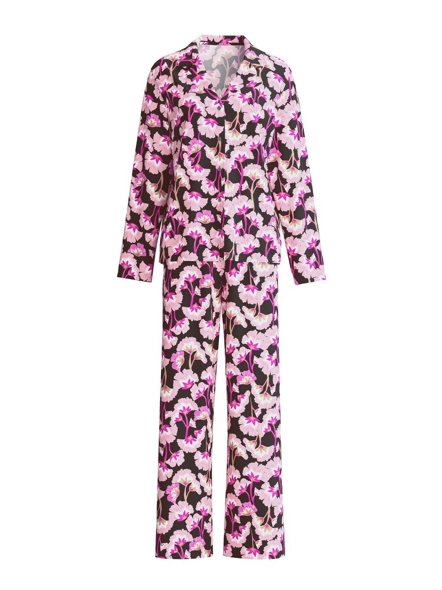 Geblümtes Baumwoll-Pyjama-Set