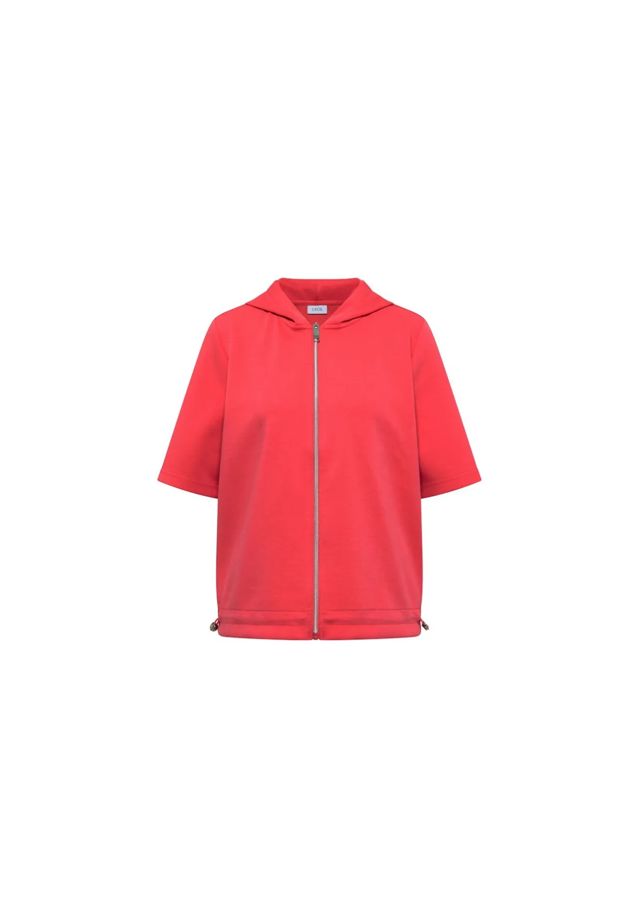Kurzarm-Sweatjacke mit Kapuze