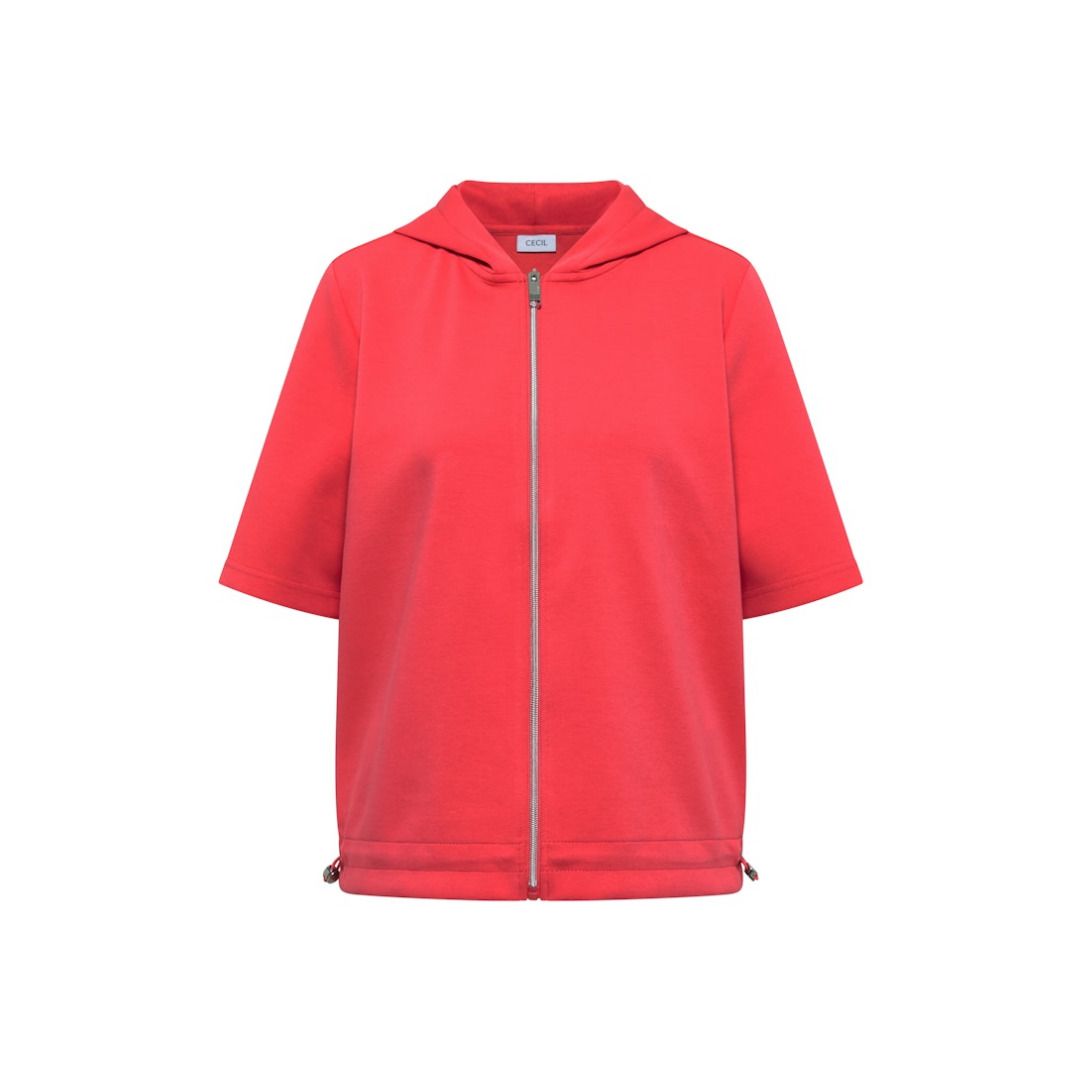 Kurzarm-Sweatjacke mit Kapuze