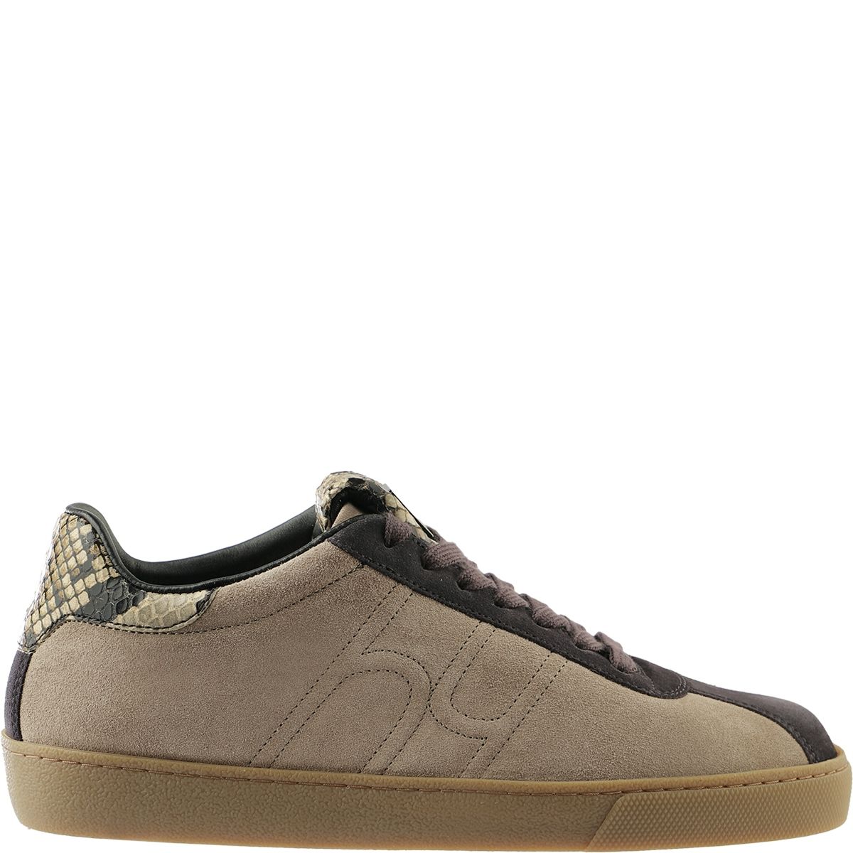 Retro-Wildledersneaker mit Schlangen-Optik