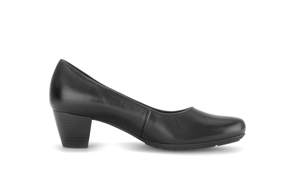 Klassische Lederpumps mit Blockabsatz