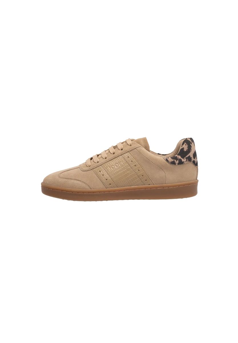Wildleder-Sneaker mit Leoparden-Besatz