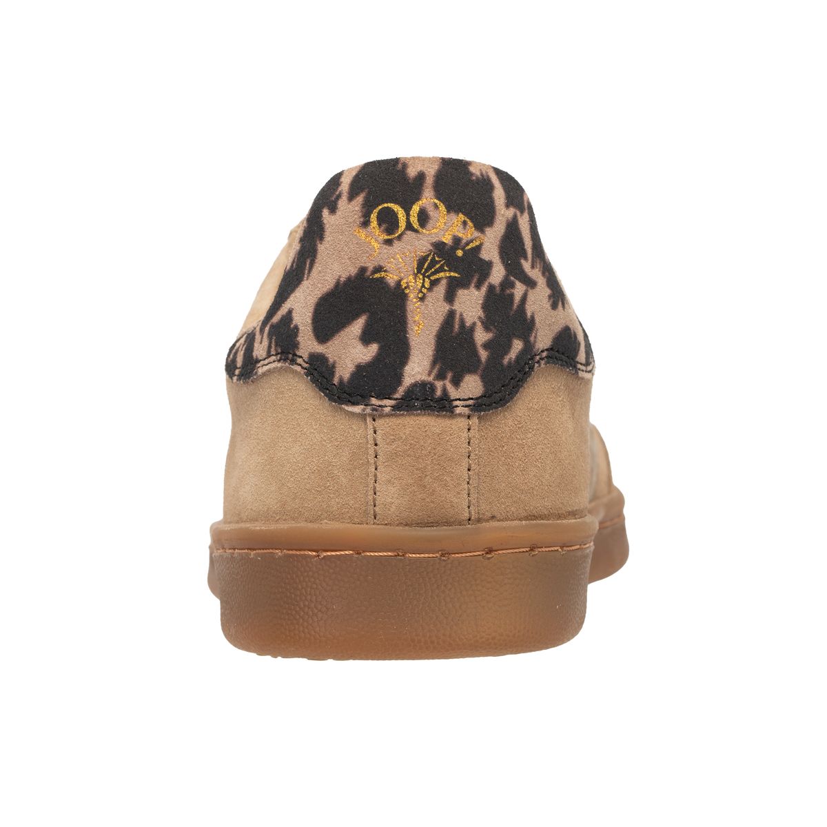 Wildleder-Sneaker mit Leoparden-Besatz