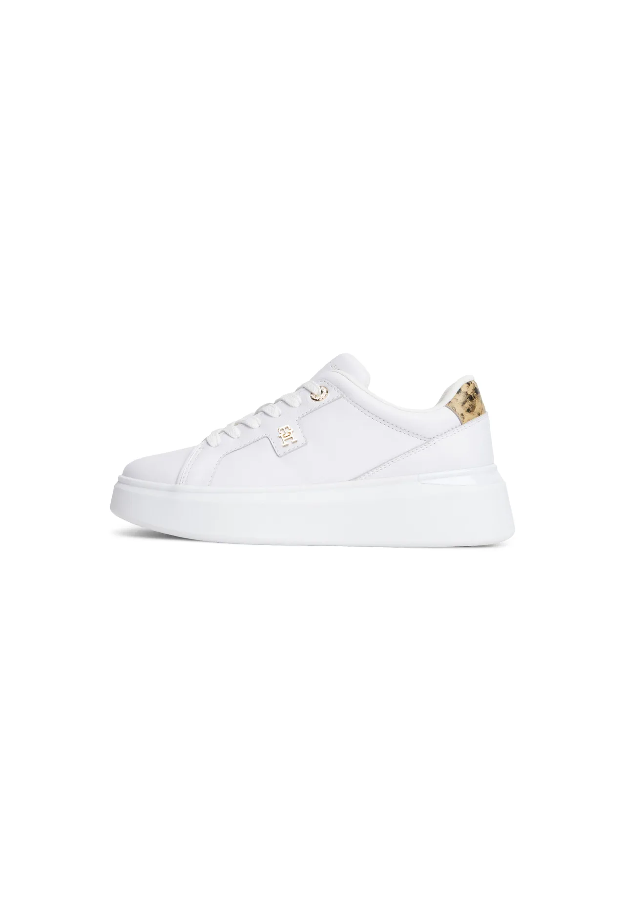 Elegante Plateau-Sneaker mit Schlangenhaut-Detail
