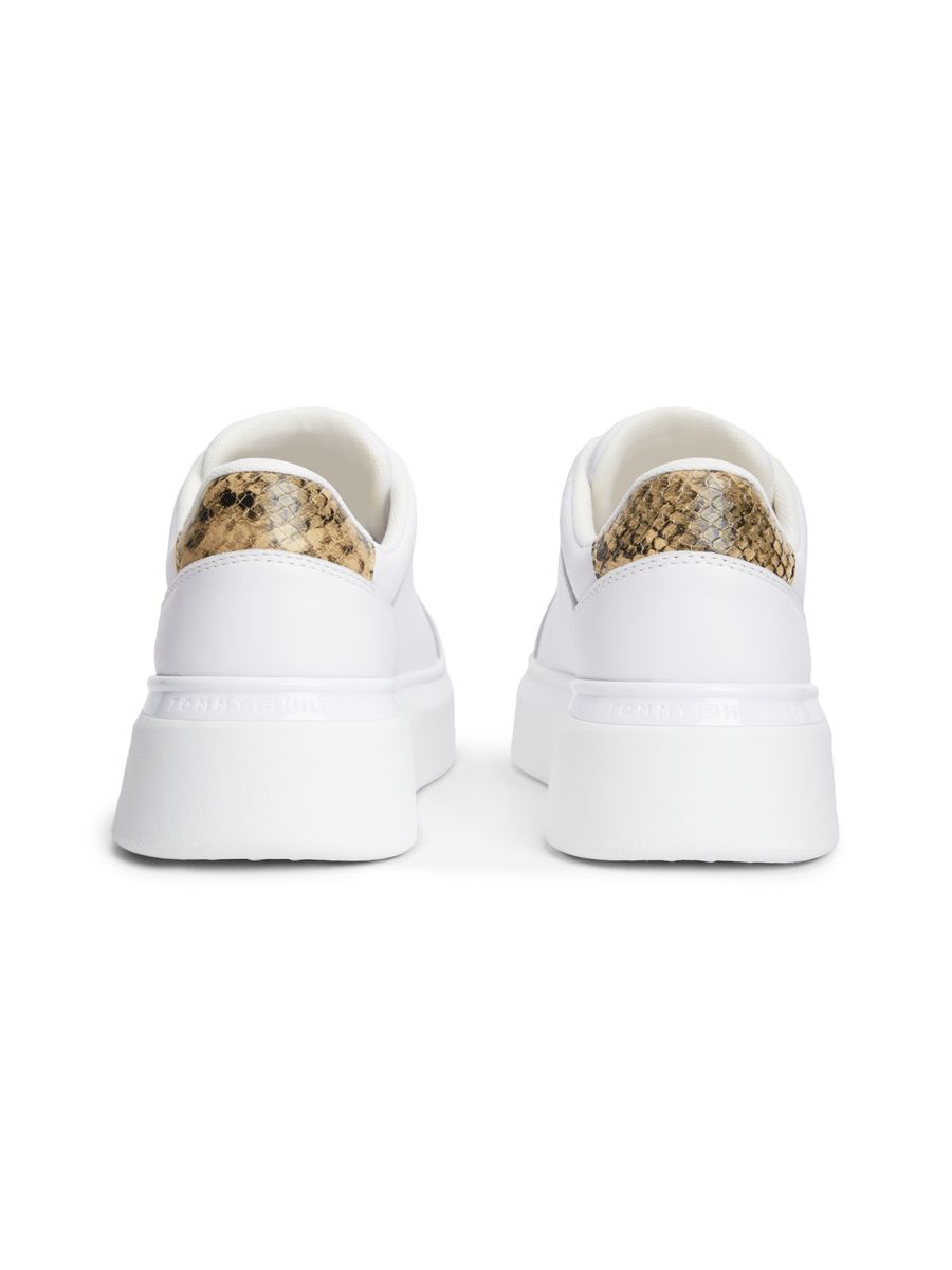Elegante Plateau-Sneaker mit Schlangenhaut-Detail