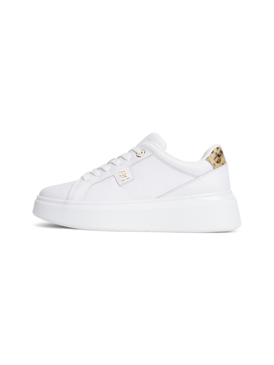 Elegante Plateau-Sneaker mit Schlangenhaut-Detail