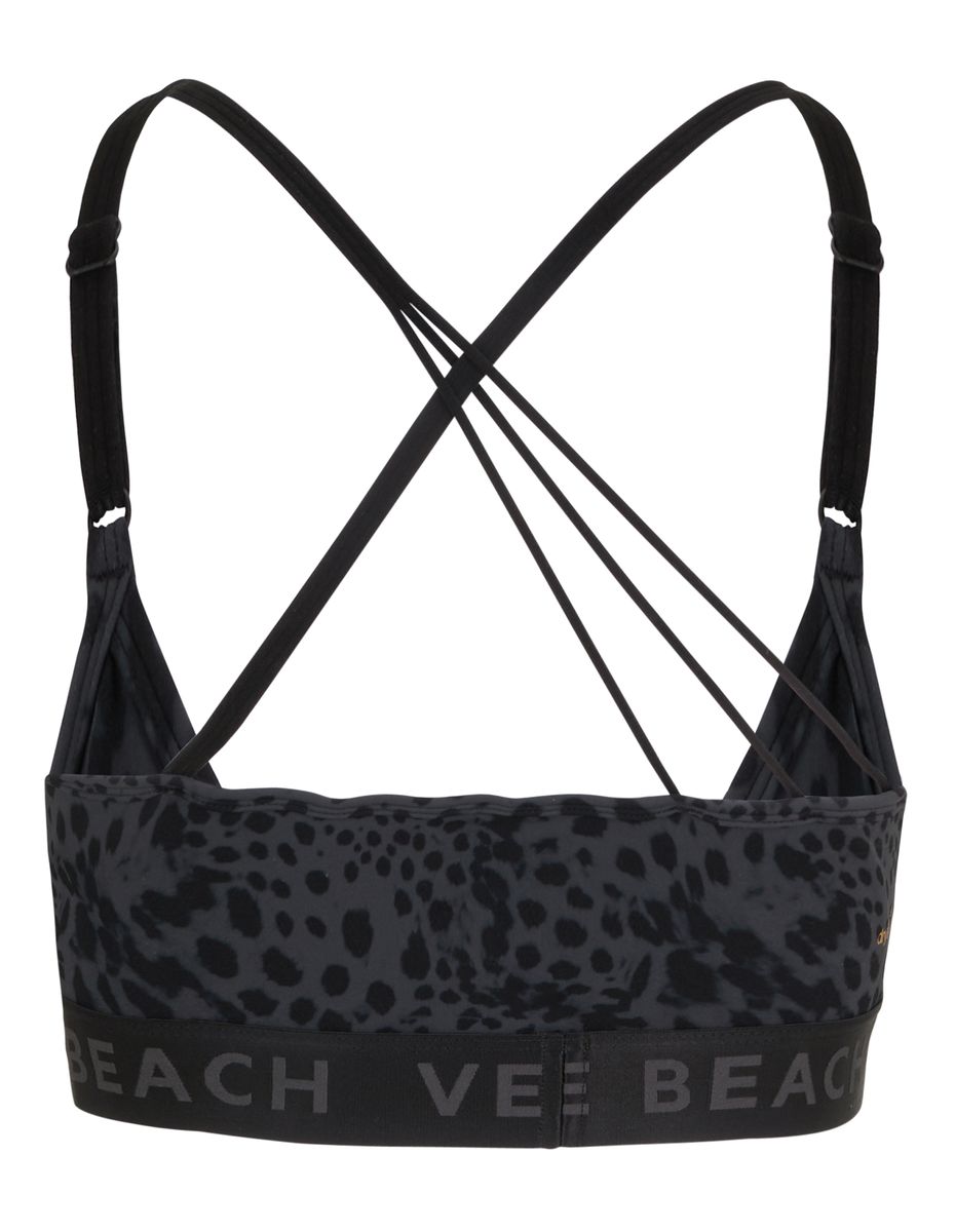 Sport-BH mit Leopardenmuster und Riemchendetail