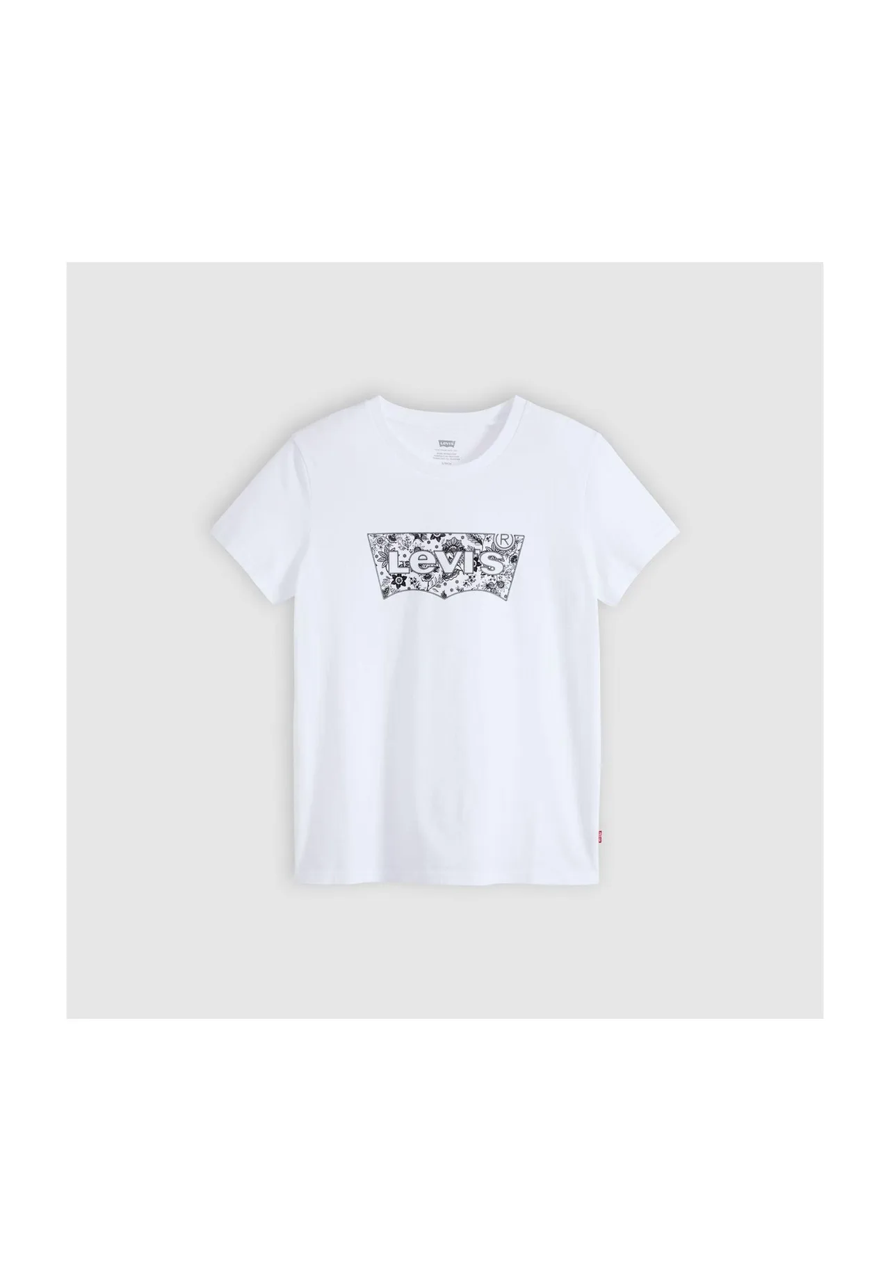 Baumwoll-T-Shirt mit floralem Batwing-Logo