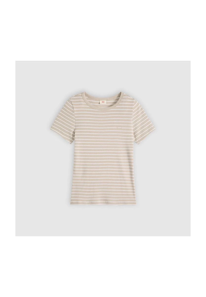 Horizontal gestreiftes Ripp-T-Shirt