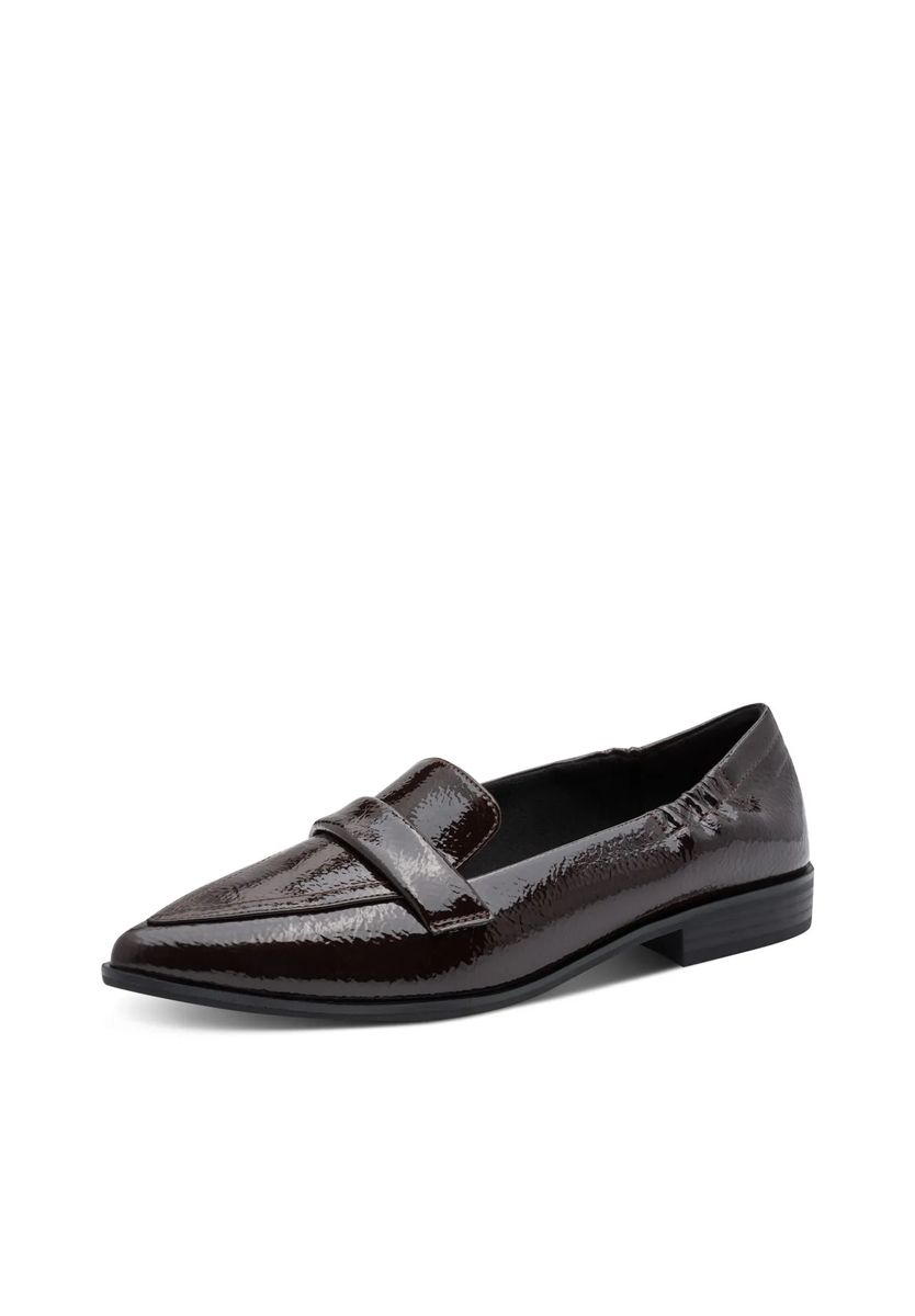 Spitze Slipper in Lack-Optik