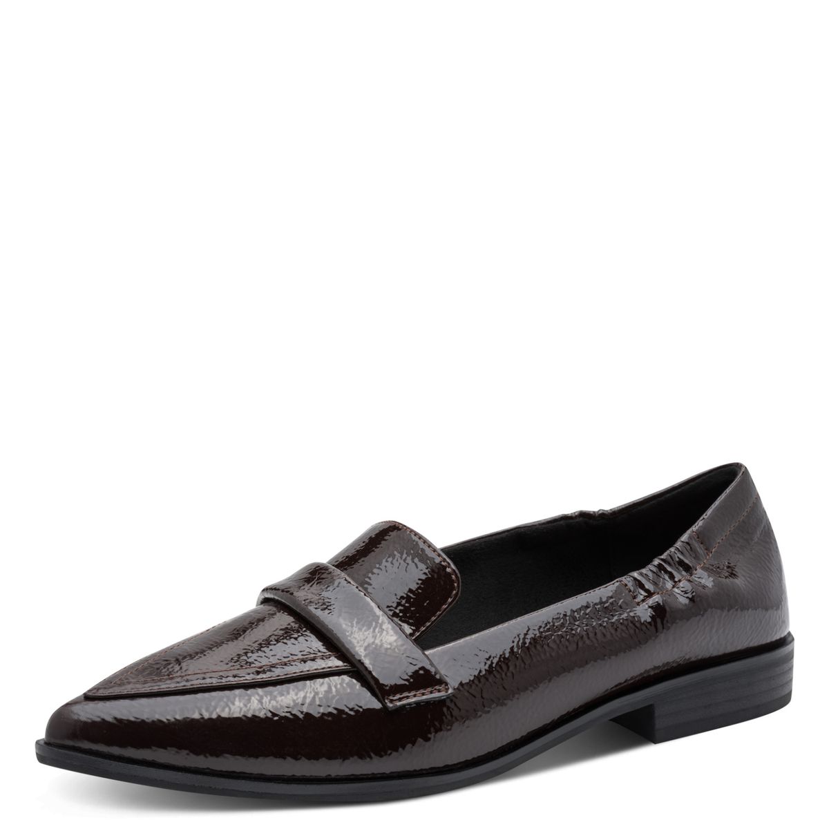 Spitze Slipper in Lack-Optik