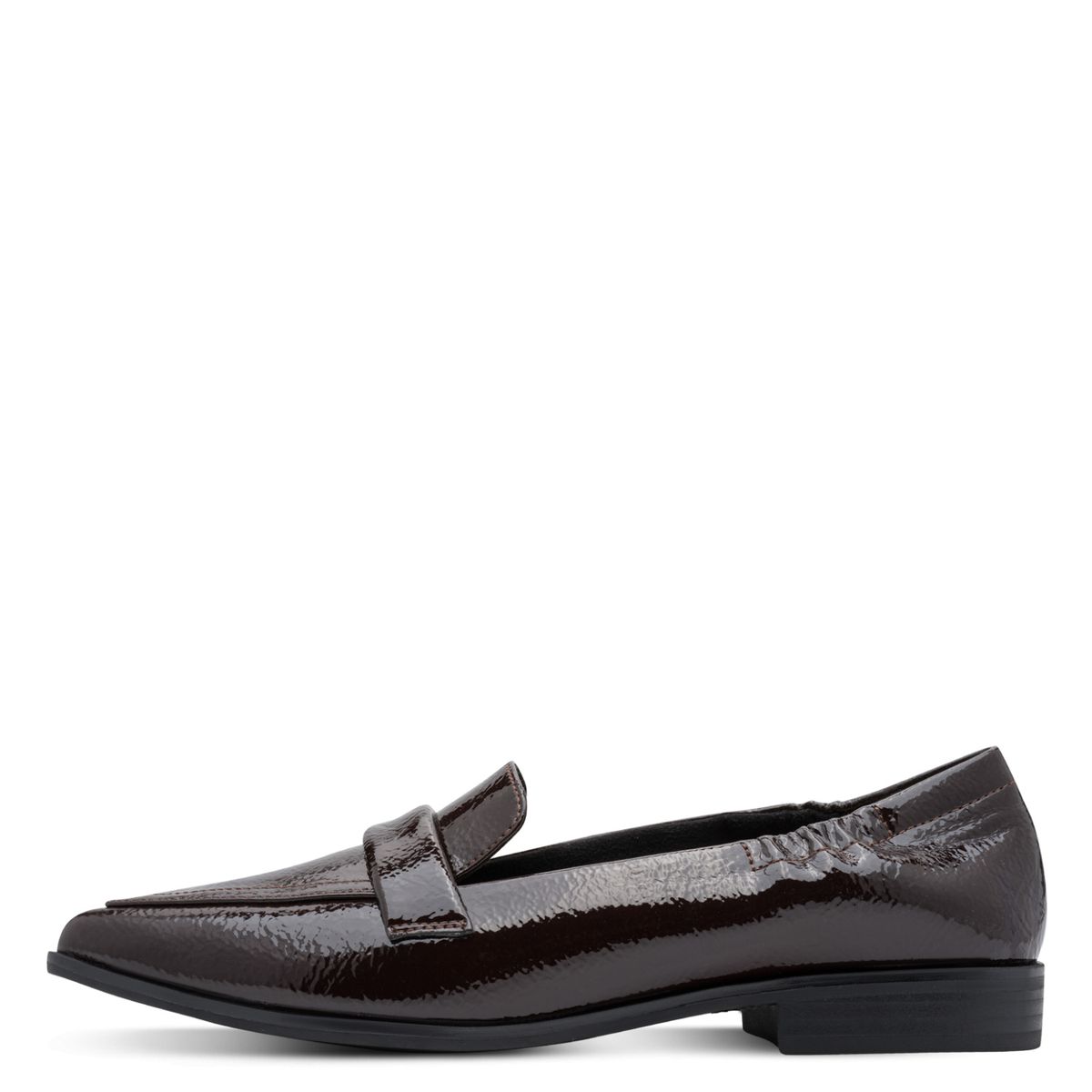 Spitze Slipper in Lack-Optik