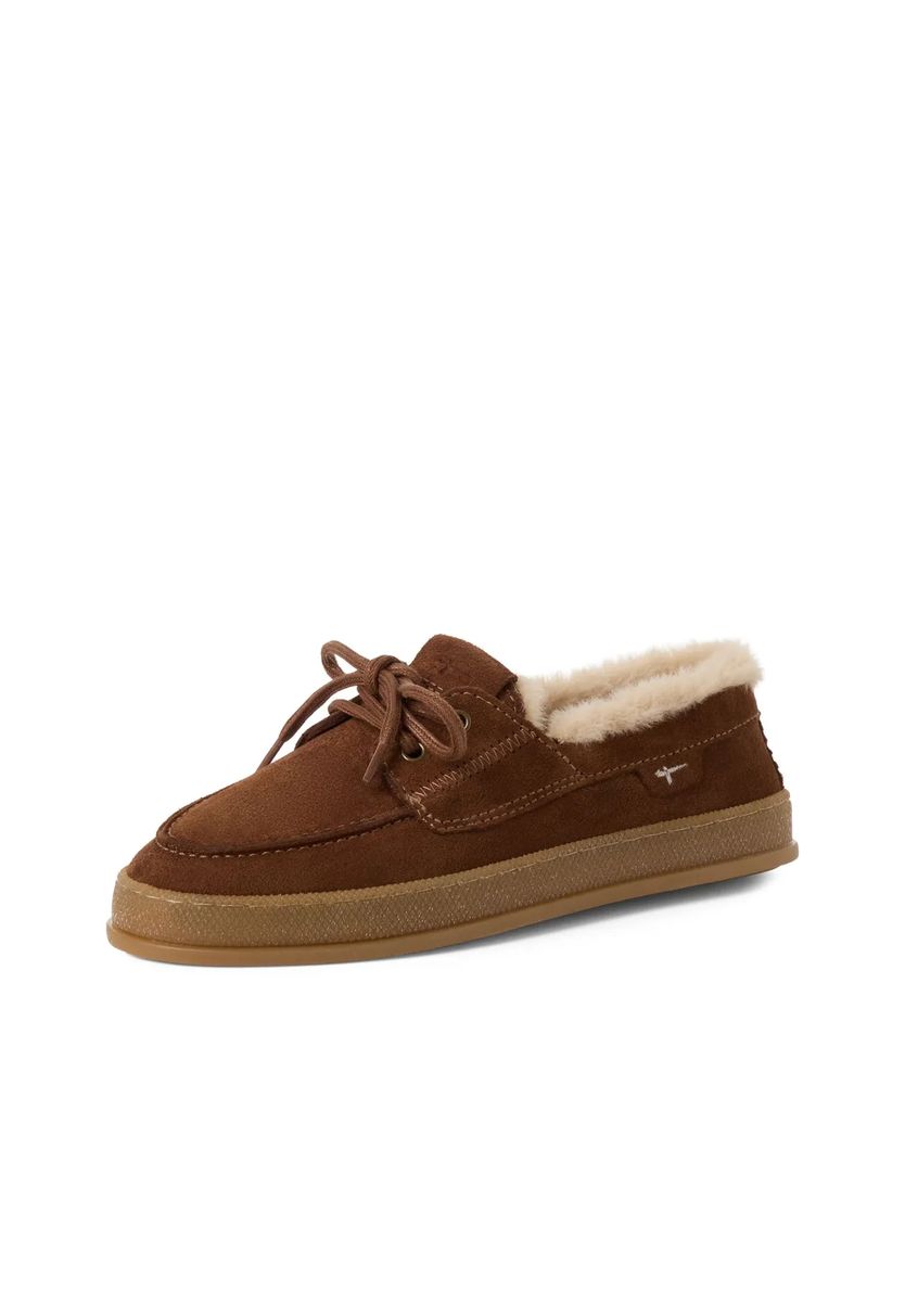 Gefütterte Suede-Mokassin-Hausschuhe