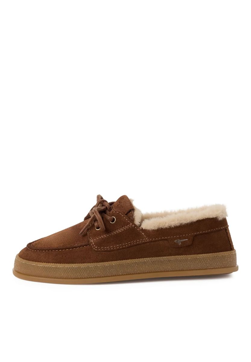 Gefütterte Suede-Mokassin-Hausschuhe