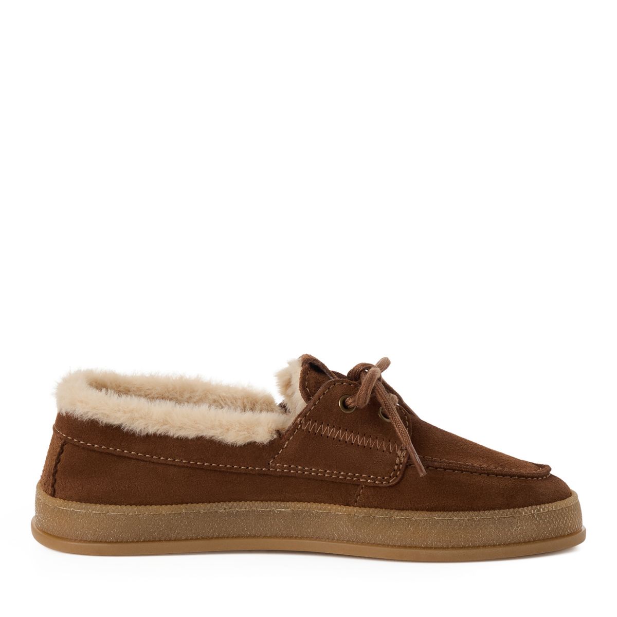 Gefütterte Suede-Mokassin-Hausschuhe