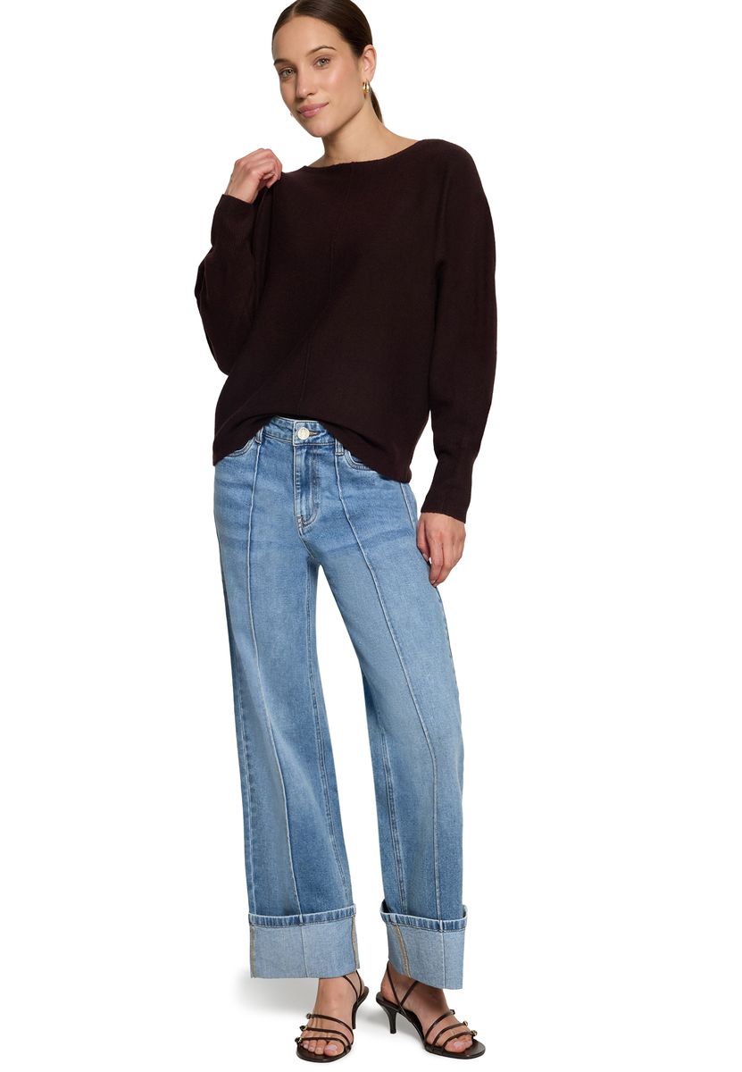 Lockerer Pullover mit Fledermausärmeln