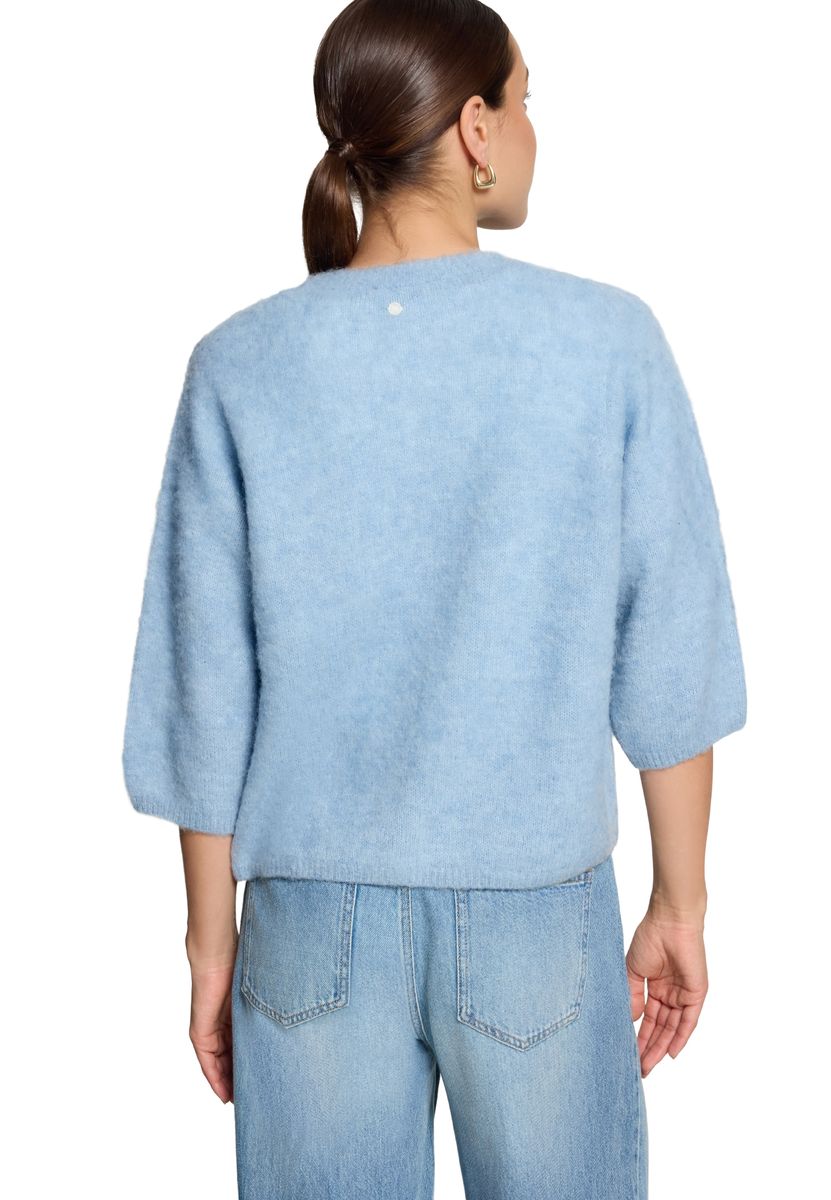 Weicher flauschiger Kurzarm-Cardigan