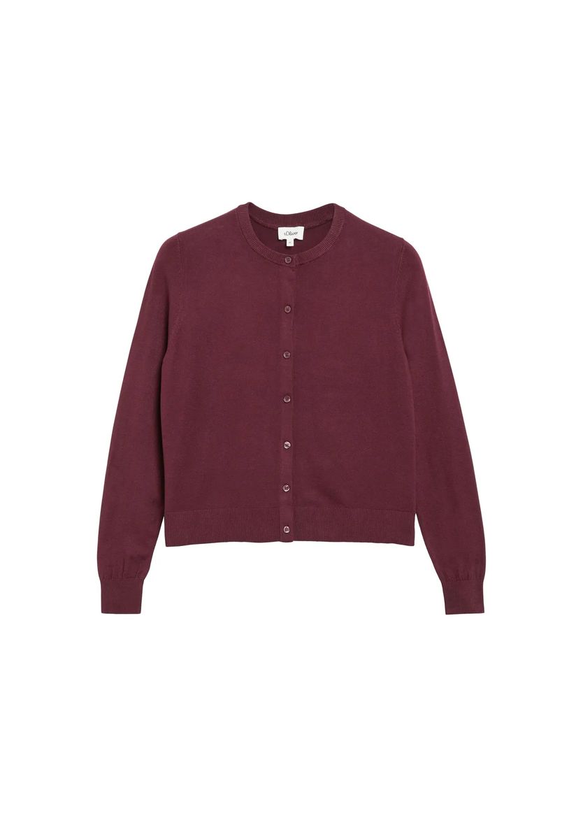 Klassischer Feinstrick-Cardigan mit Rundhals