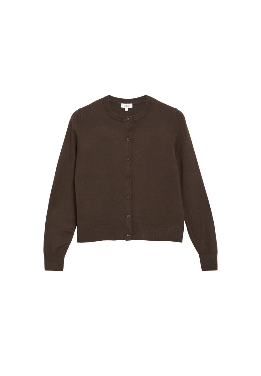 Klassischer Feinstrick-Cardigan mit Knopfleiste