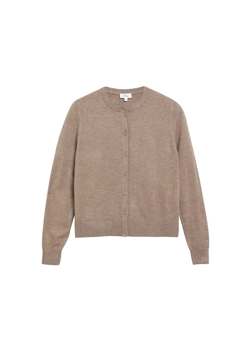 Klassischer Feinstrick-Cardigan mit Rundhals