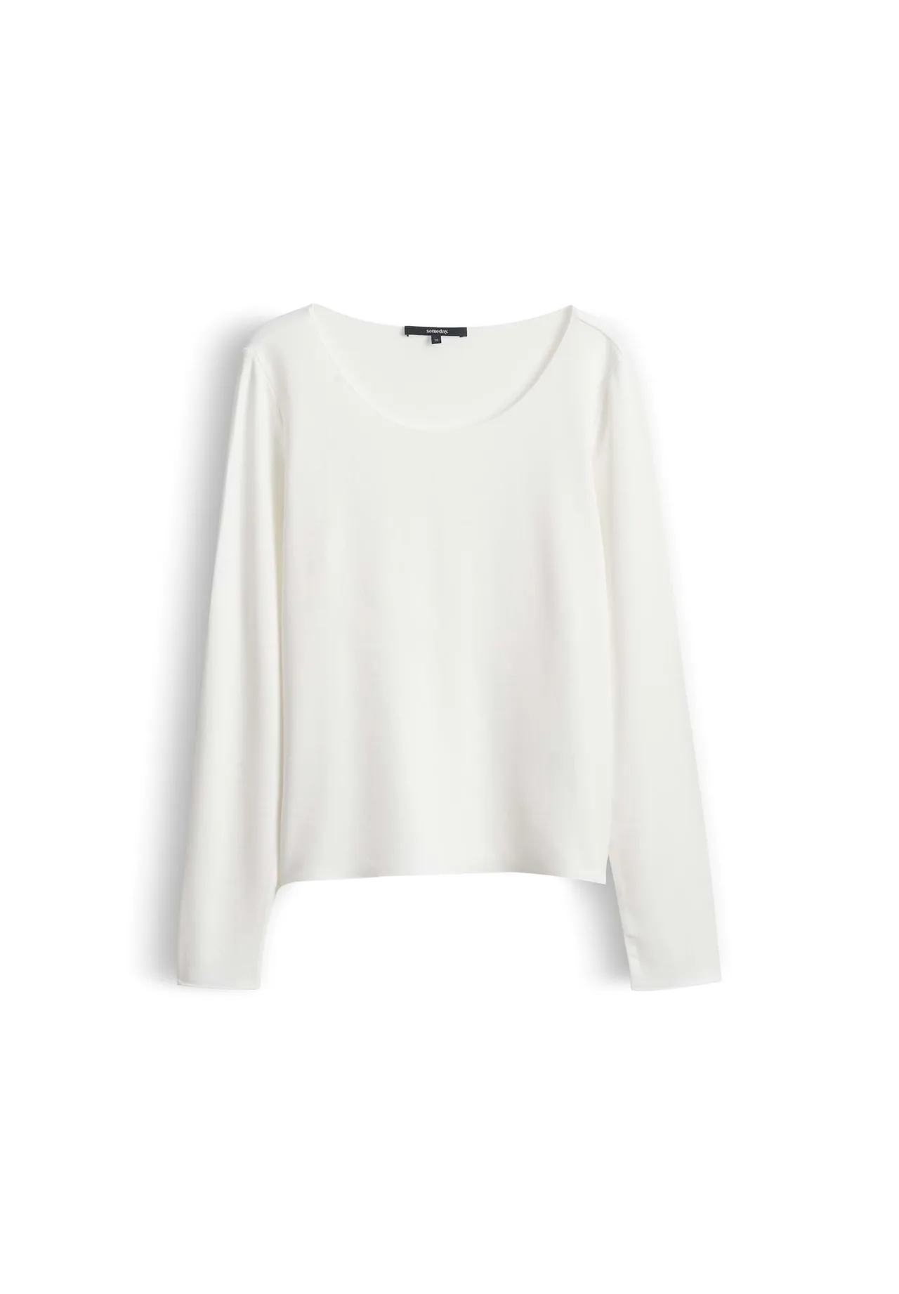 Langarmshirt mit weitem U-Ausschnitt