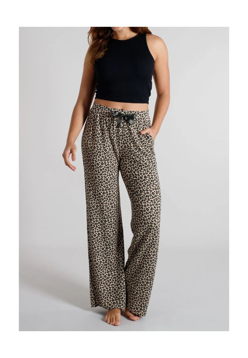 Loungewear-Hose mit Leopardenmuster
