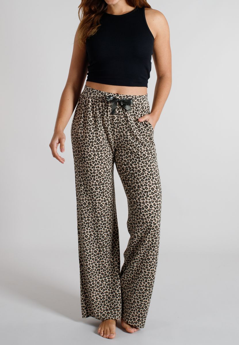 Loungewear-Hose mit Leopardenmuster