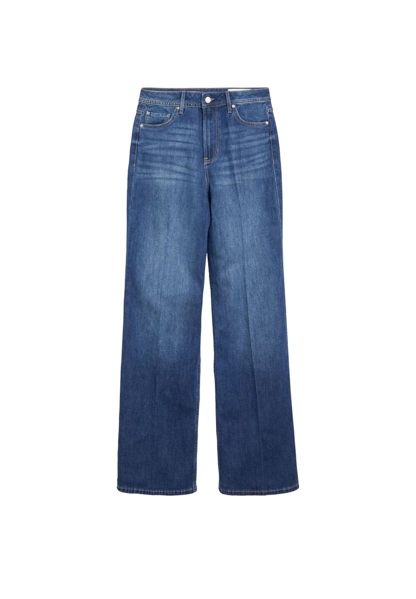 High-Waist-Jeans mit weitem Bein