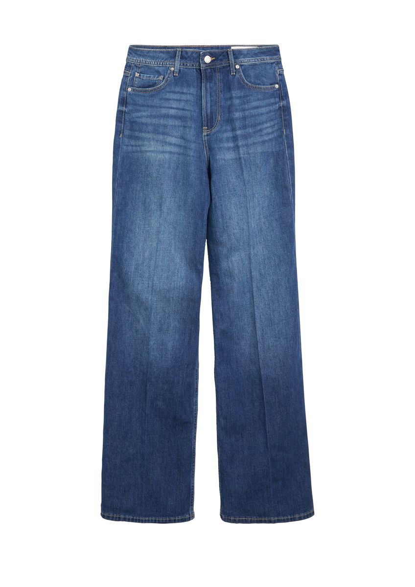 High-Waist-Jeans mit weitem Bein
