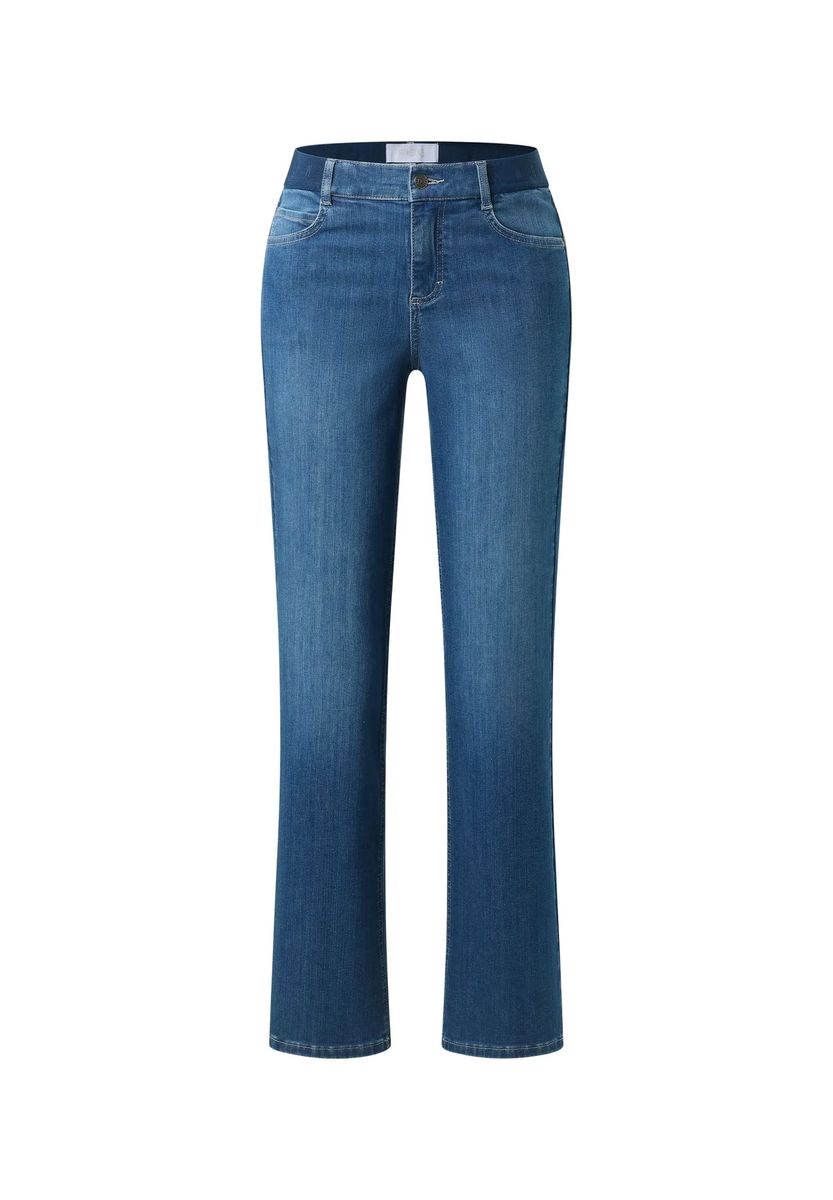 Straight-Leg-Jeans mit elastischem Bund