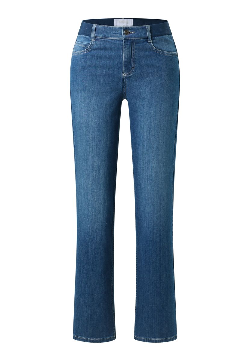 Straight-Leg-Jeans mit elastischem Bund